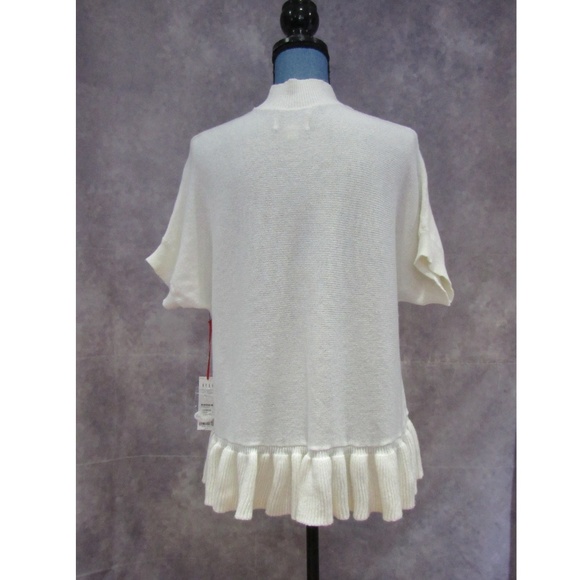 NEW Elle Marshmallow Off White Ruffled Sweater L - Picture 3 of 6